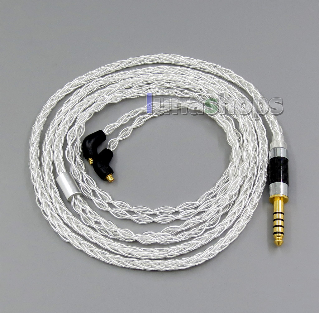 8 core 2.5mm 3.5mm 4.4mm Pure Silver Plated OCC Earphone Cable For Etymotic ER4 XR SR ER4SR ER4XR