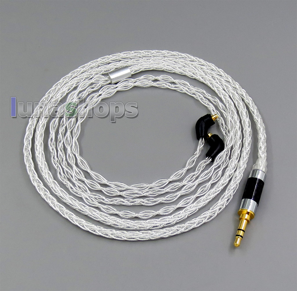 8 core 2.5mm 3.5mm 4.4mm Pure Silver Plated OCC Earphone Cable For Etymotic ER4 XR SR ER4SR ER4XR