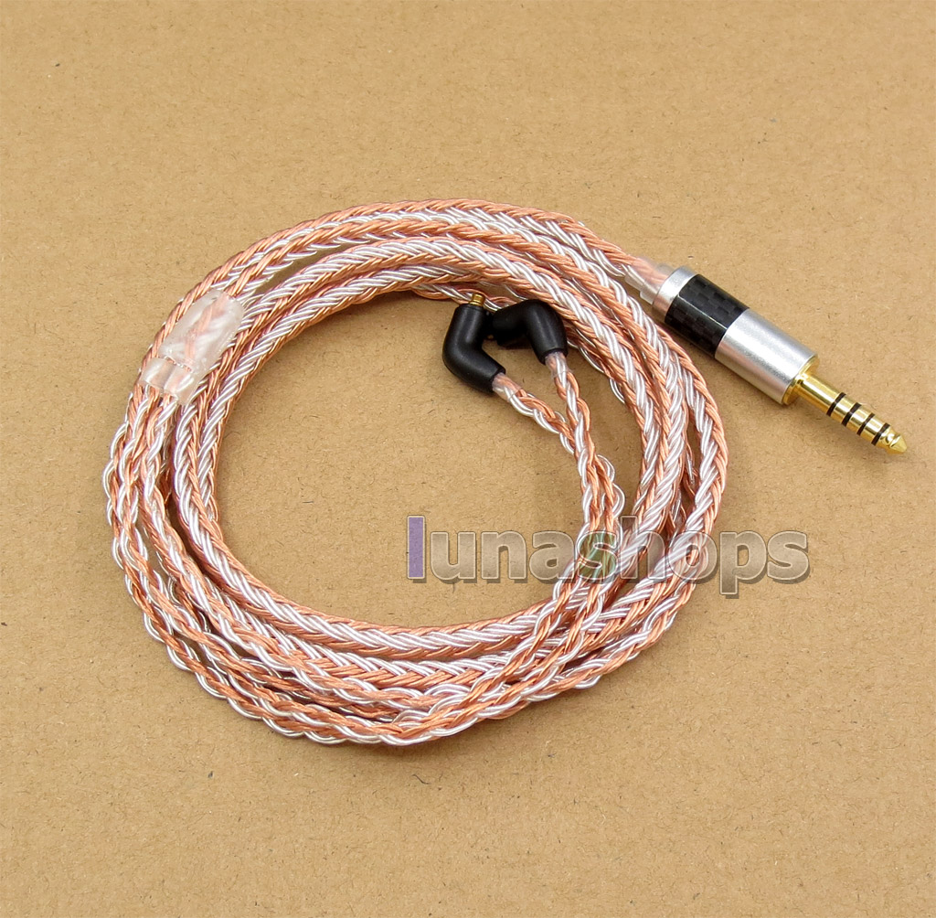 4.4mm Balanced 16 Cores OCC Silver Mixed Headphone Cable For Etymotic ER4 XR SR ER4SR ER4XR