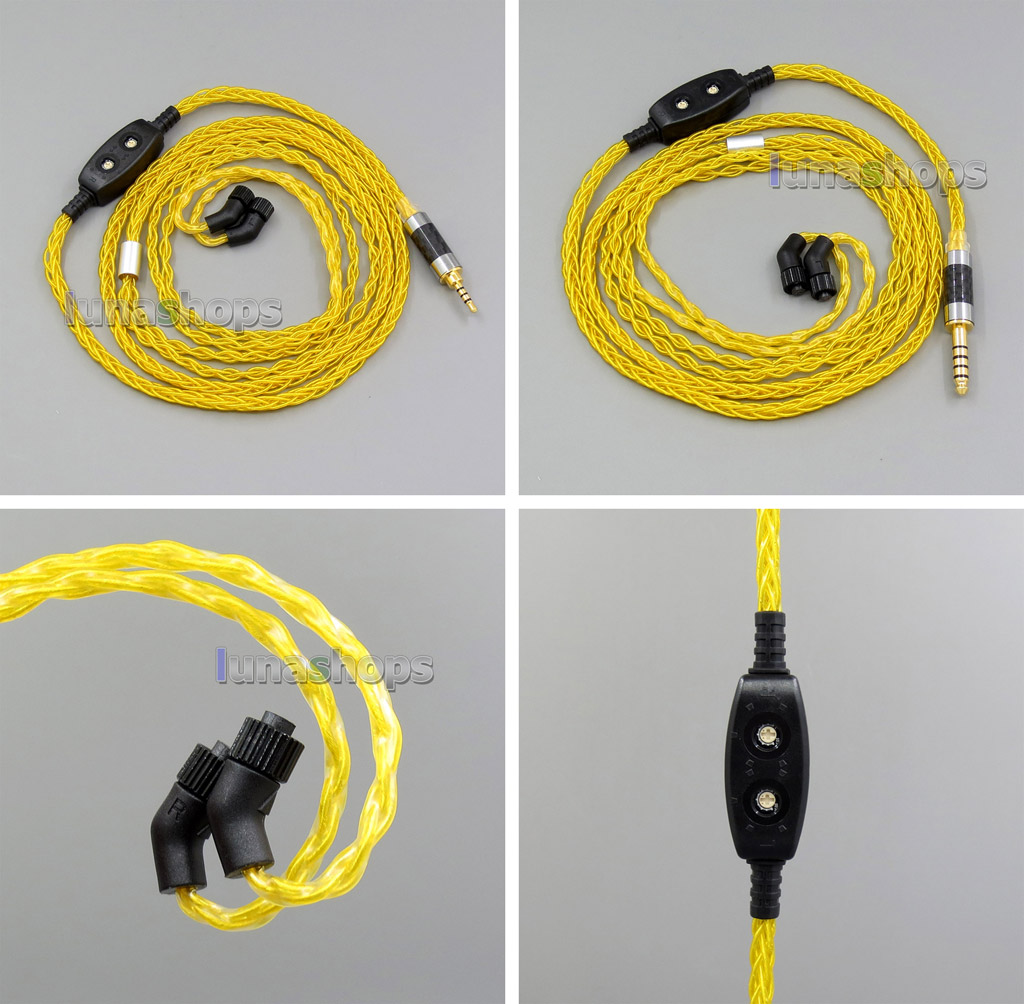 Gold 8 core 2.5 4.4 Balanced Pure Silver Plated Earphone Cable For AKR03 Roxxane JH24 Layla Angie AK70 AK380 KANN