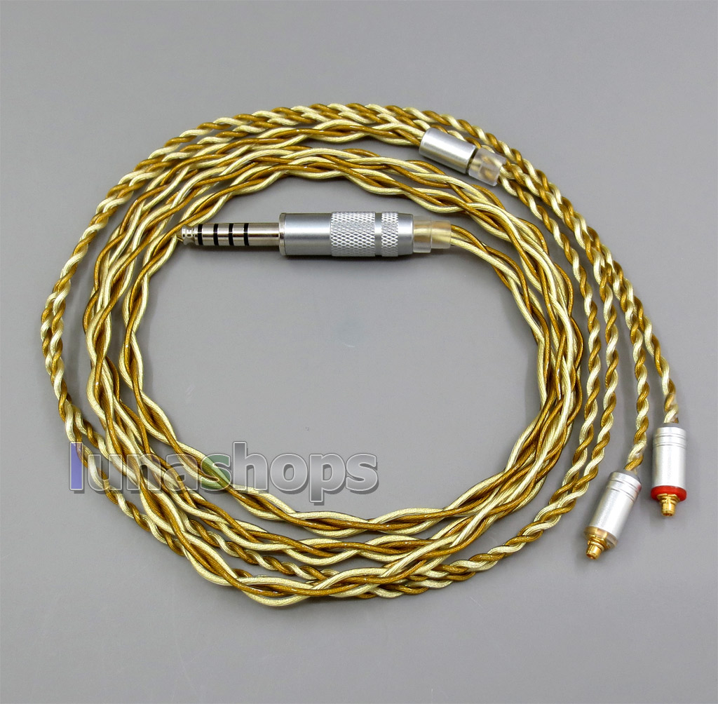 Extremely Soft 7N OCC Pure Silver + Gold Plated Mixed Earphone Cable For Shure se535 se846 se425 se215 MMCX