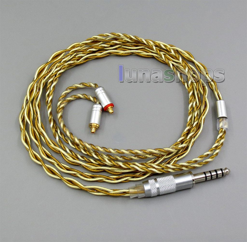 Extremely Soft 7N OCC Pure Silver + Gold Plated Mixed Earphone Cable For Shure se535 se846 se425 se215 MMCX