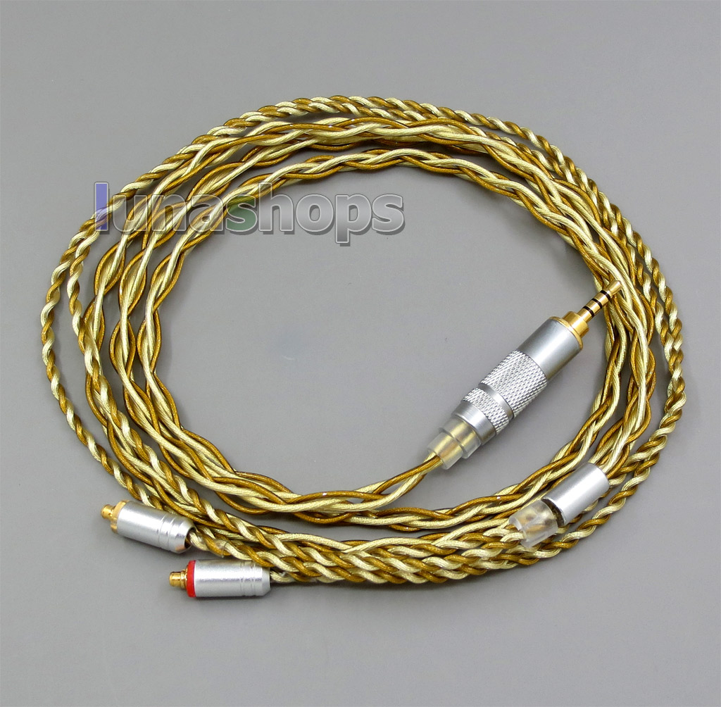 Extremely Soft 7N OCC Pure Silver + Gold Plated Mixed Earphone Cable For Shure se535 se846 se425 se215 MMCX