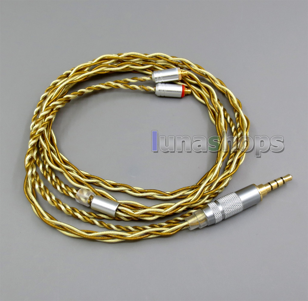 Extremely Soft 7N OCC Pure Silver + Gold Plated Mixed Earphone Cable For Shure se535 se846 se425 se215 MMCX