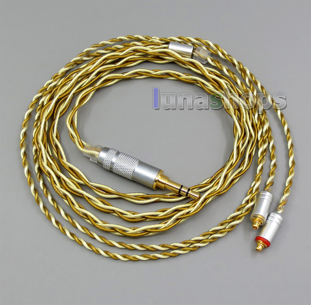 Extremely Soft 7N OCC Pure Silver + Gold Plated Mixed Earphone Cable For Shure se535 se846 se425 se215 MMCX