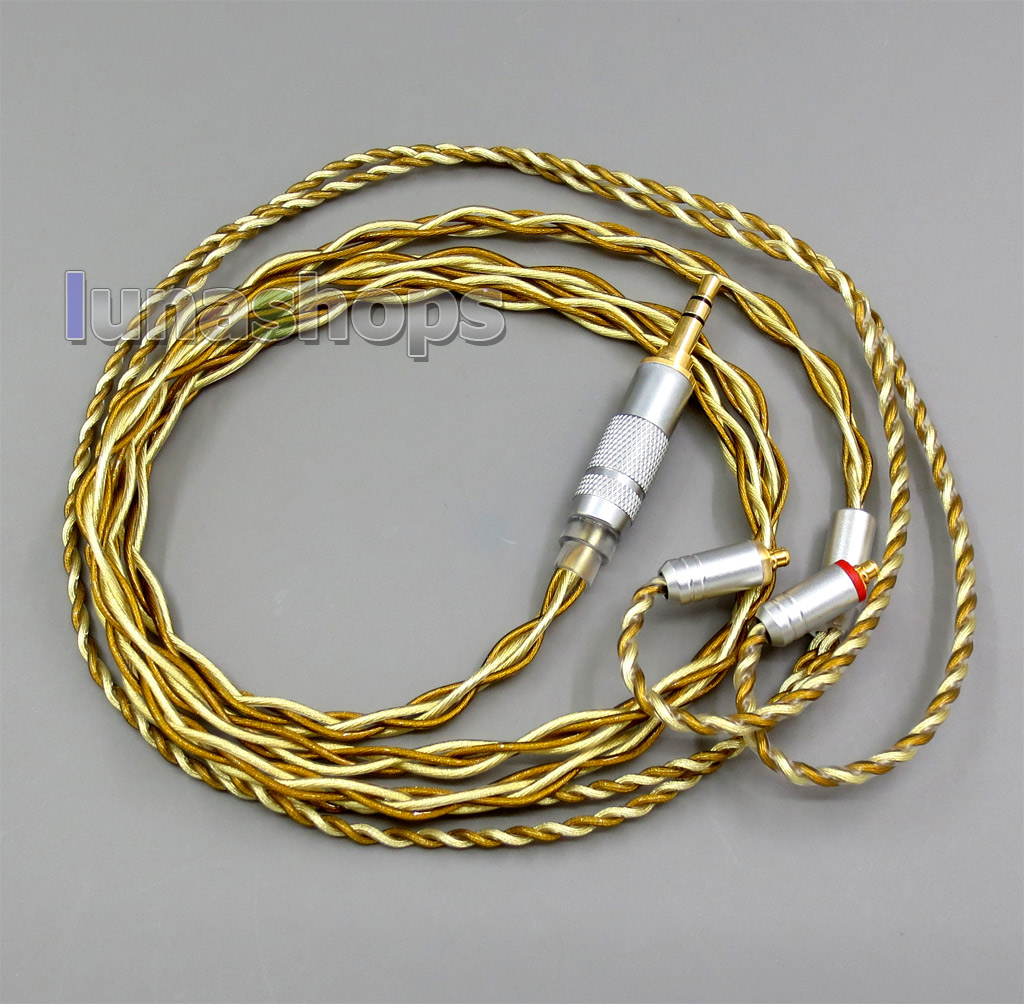 Extremely Soft 7N OCC Pure Silver + Gold Plated Mixed Earphone Cable For Shure se535 se846 se425 se215 MMCX