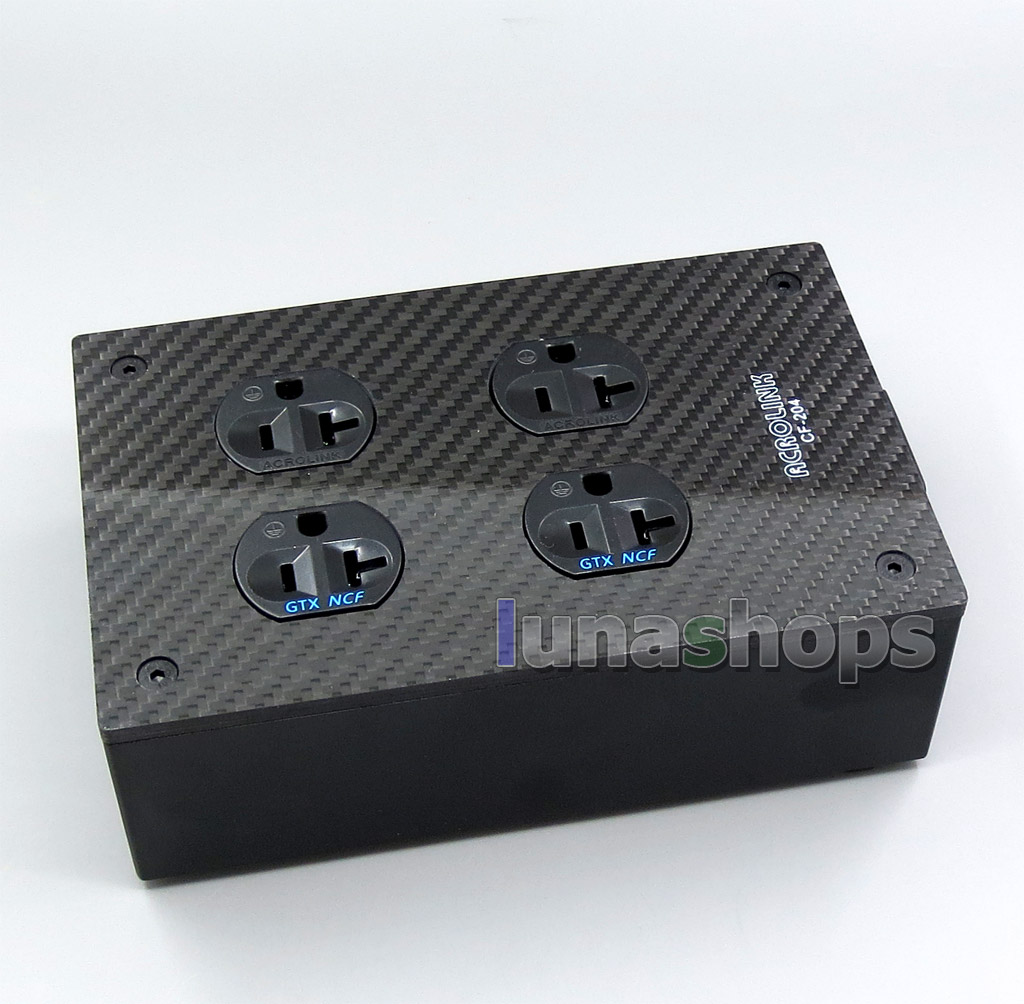 Acrolink CF-204 Carbon fiber panels 4 Ports Power Socket Strip Rhodium Plated