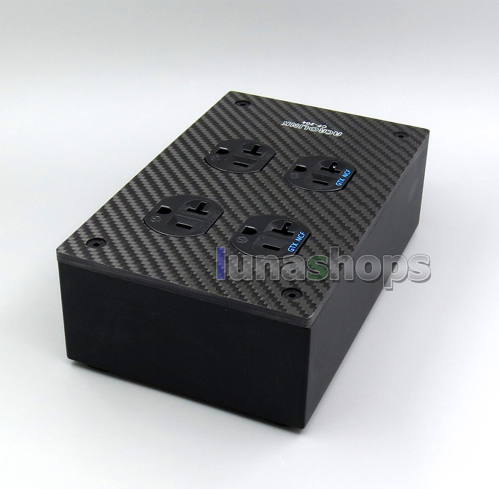 Acrolink CF-204 Carbon fiber panels 4 Ports Power Socket Strip Rhodium Plated