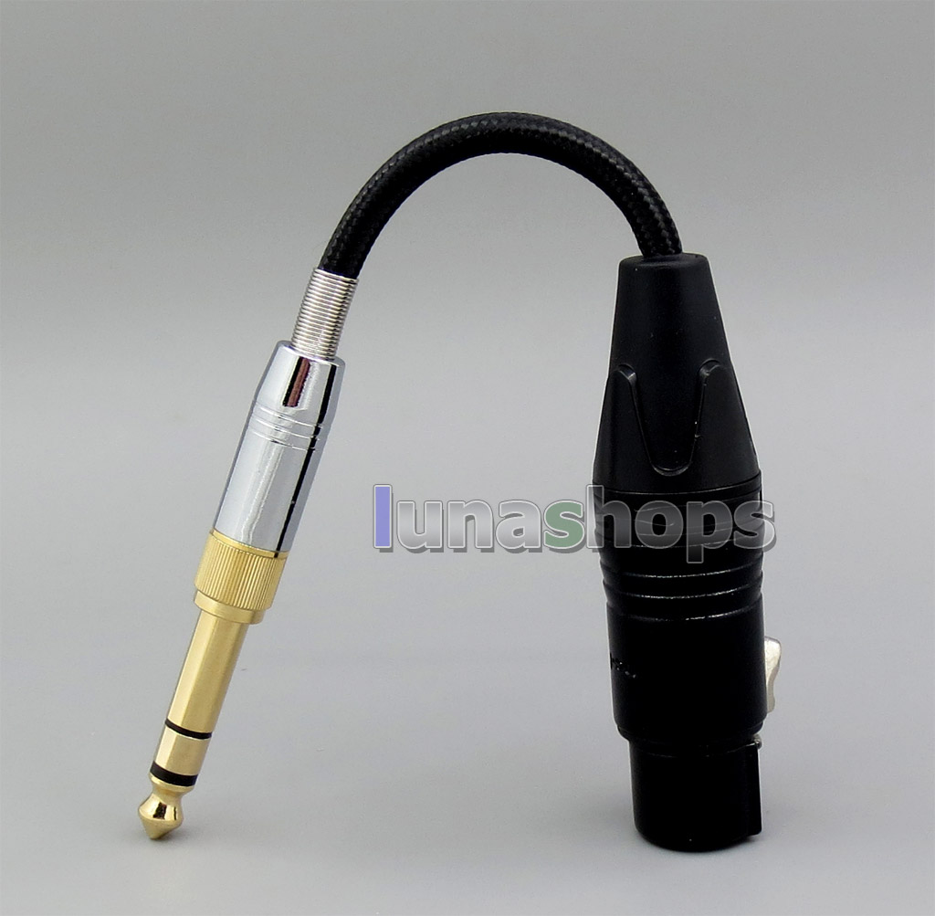 4 Pins XLR Female Balanced Connect To 6.5mm 3.5mm Adapter Converter Silver Plated Net Shielding Cable