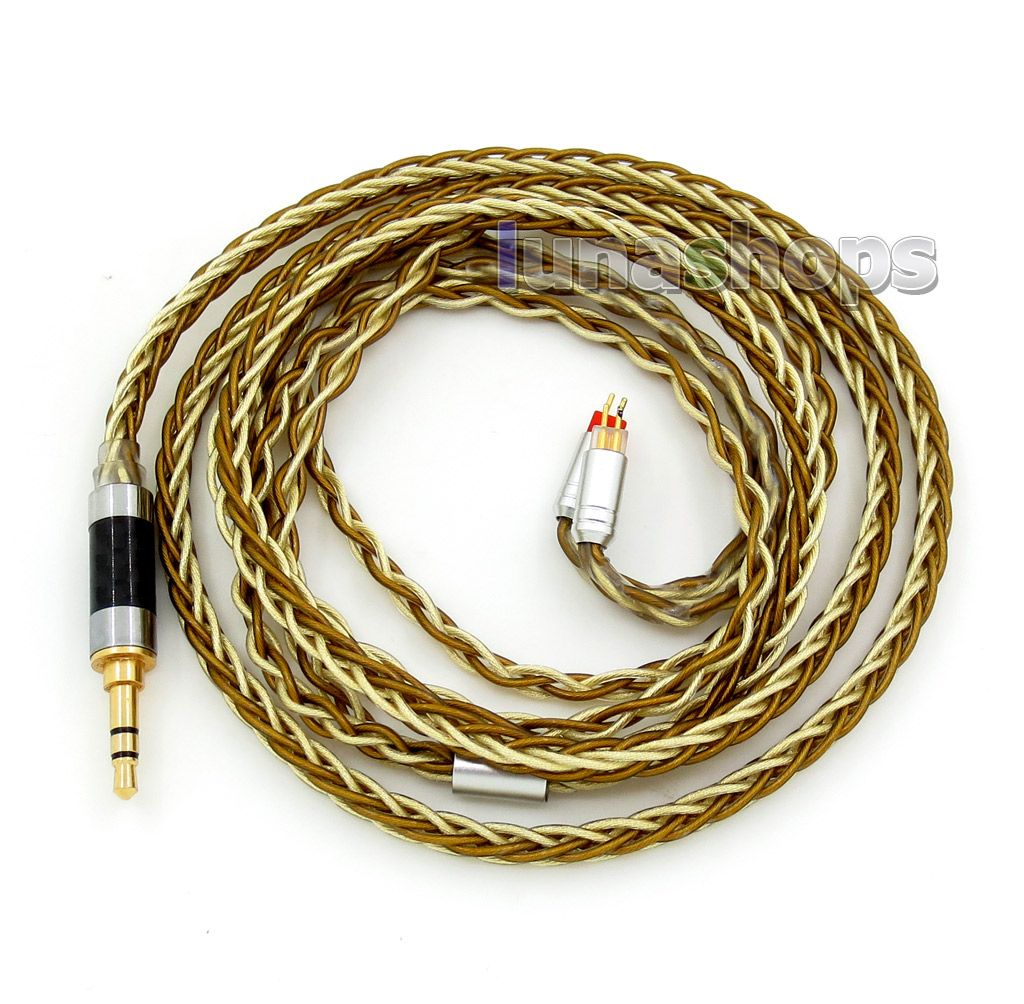 Balanced Pure Silver Gold Plated 8 Cores Cable For 0.78mm pin W4r UM3x 1964 UM Etc. Custom Earphone