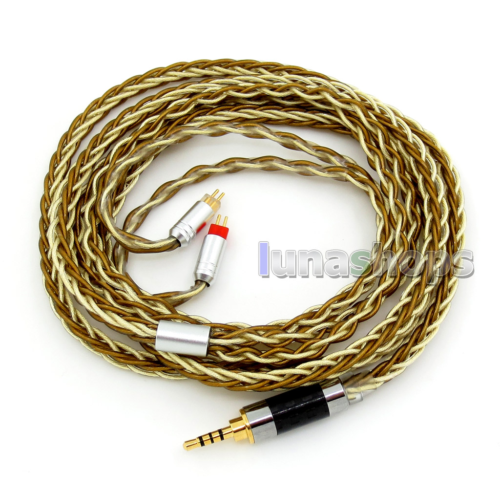 Balanced Pure Silver Gold Plated 8 Cores Cable For 0.78mm pin W4r UM3x 1964 UM Etc. Custom Earphone