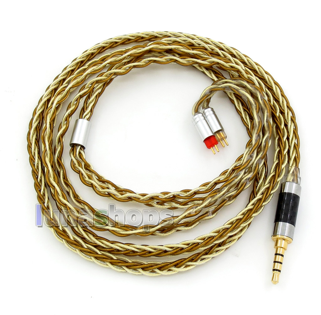 Balanced Pure Silver Gold Plated 8 Cores Cable For 0.78mm pin W4r UM3x 1964 UM Etc. Custom Earphone