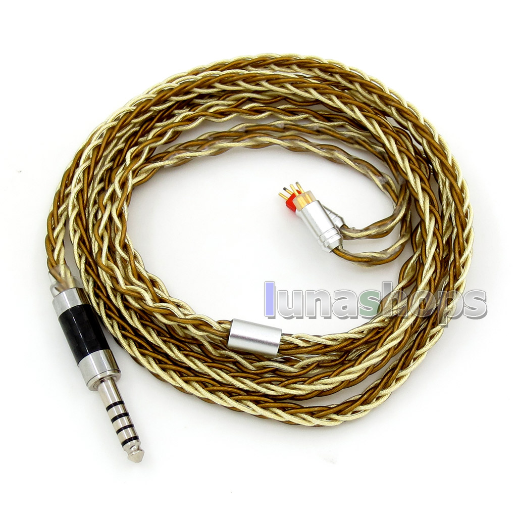 Balanced Pure Silver Gold Plated 8 Cores Cable For 0.78mm pin W4r UM3x 1964 UM Etc. Custom Earphone
