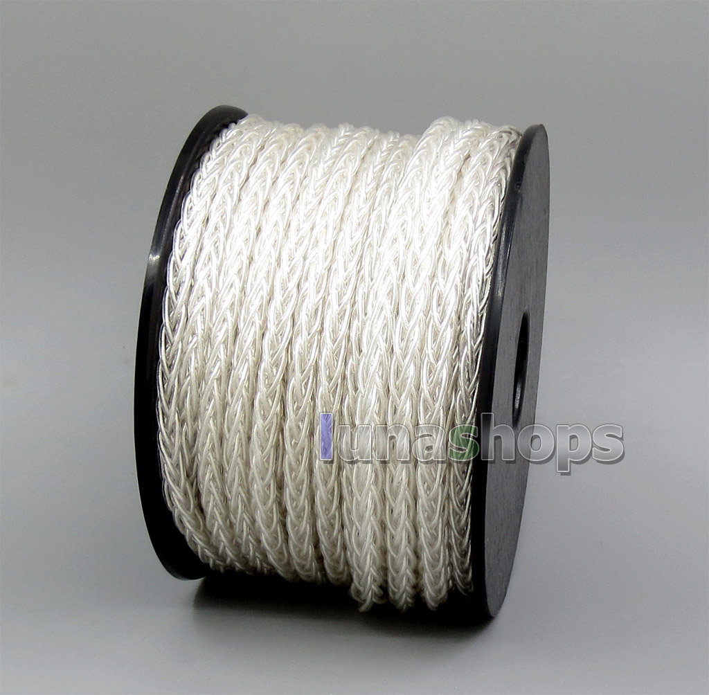 1m 8 cores 10*0.1mm 99.99% Pure Silver Earphone DIY Custom Cable (Not  ) Single Diameter OD:1.1mm