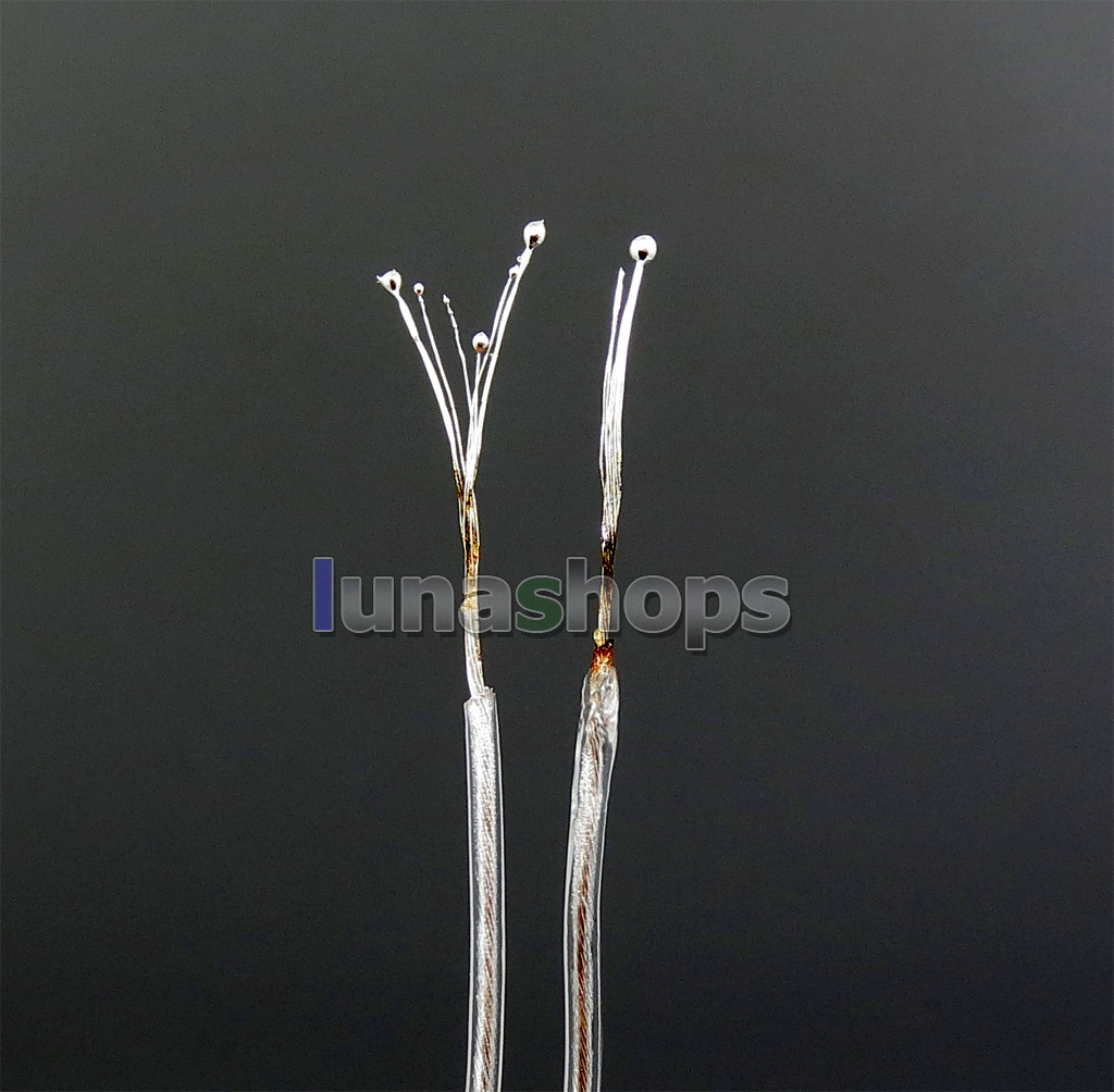 1m 8 cores 10*0.1mm 99.99% Pure Silver Earphone DIY Custom Cable (Not Telf) Single Diameter OD:1.1mm