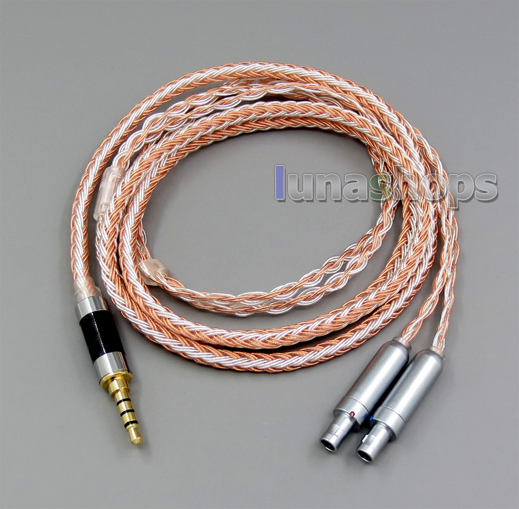 6.5mm 3.5mm 16 Cores OCC Silver Plated Mixed Headphone Cable For Sennheiser HD800 HD800s