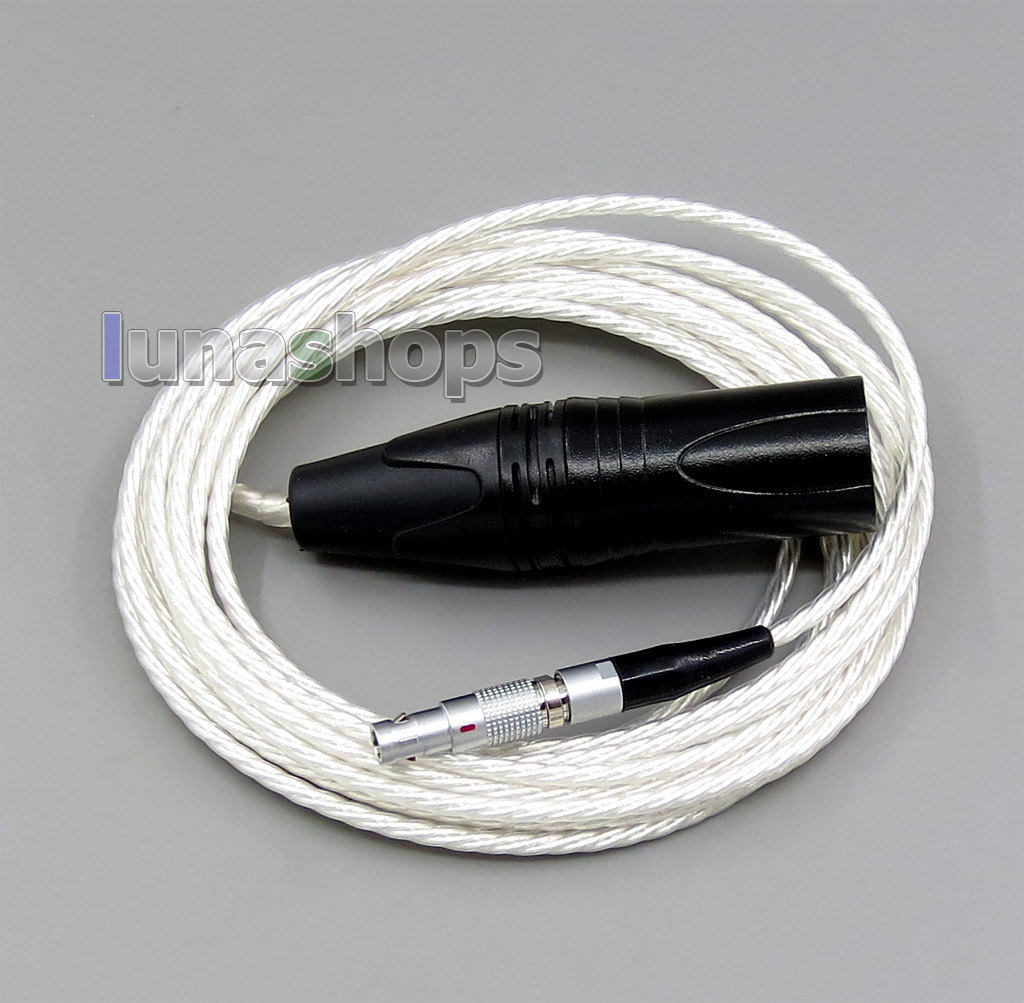 3m Pure Silver Plated 7N OCC XLR 4 pin Headphone (4*100cores) Earphone Cable For AKG K812