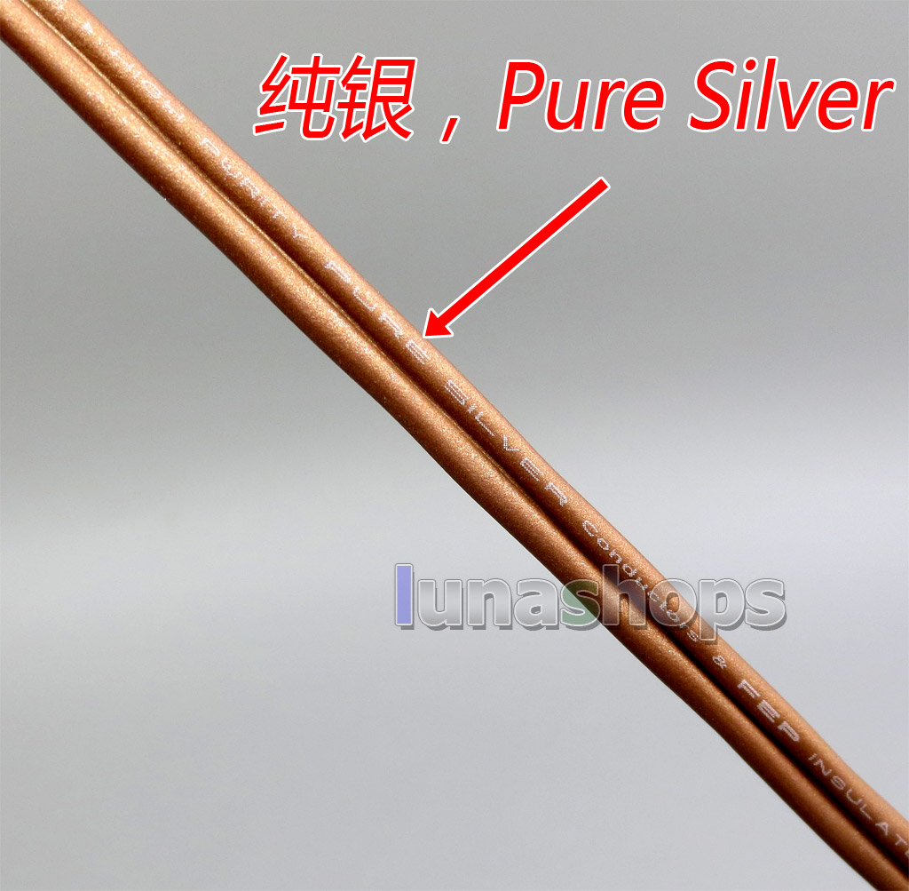 120cm Stereo Earphone DIY Bulk PURE SILVER Conductors Cable + PEP Insulated For Sennheiser HD800 Headphone