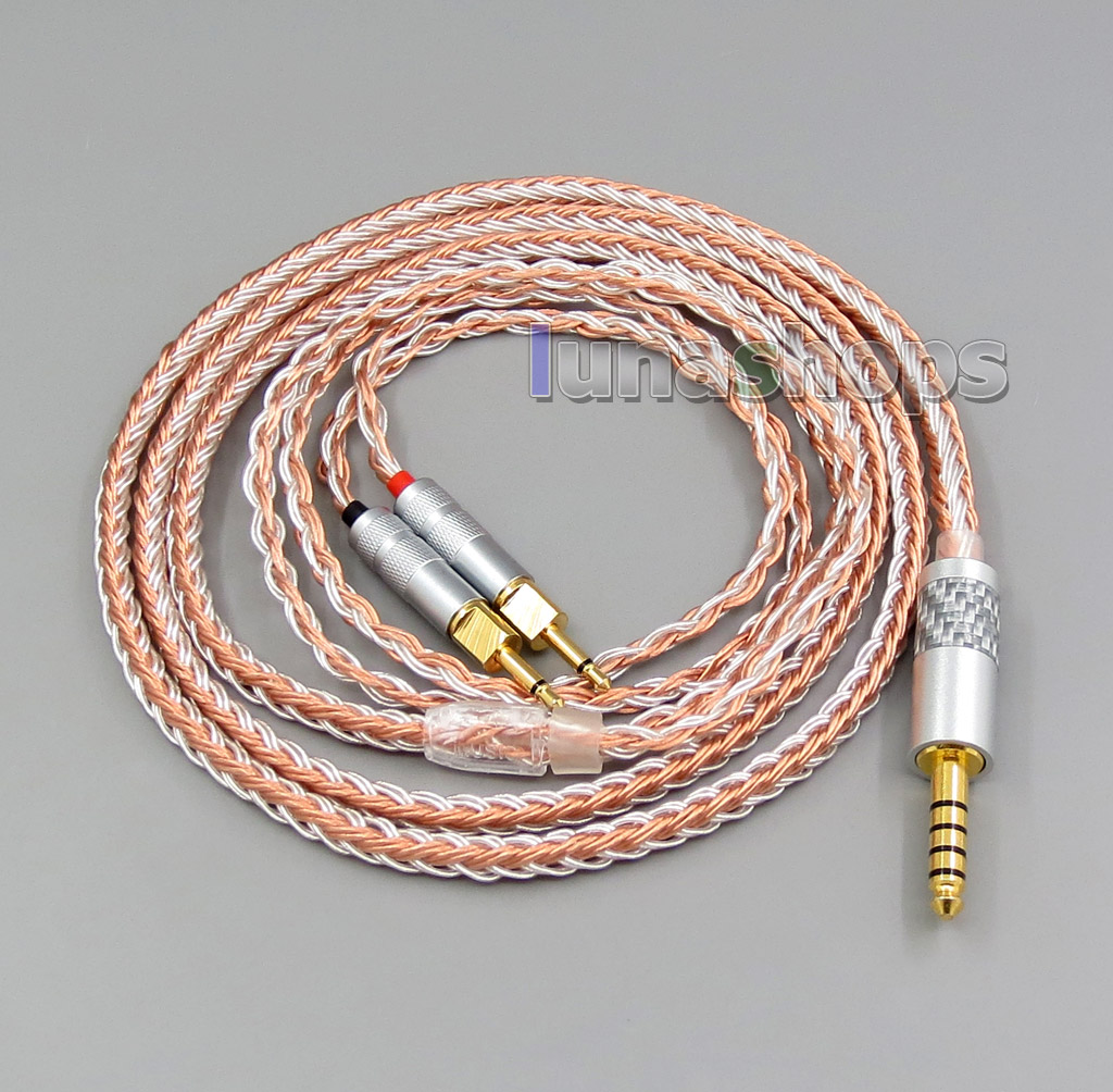 4.4mm 16 Cores OCC Silver Plated Mixed Headphone Cable For Sennheiser HD700