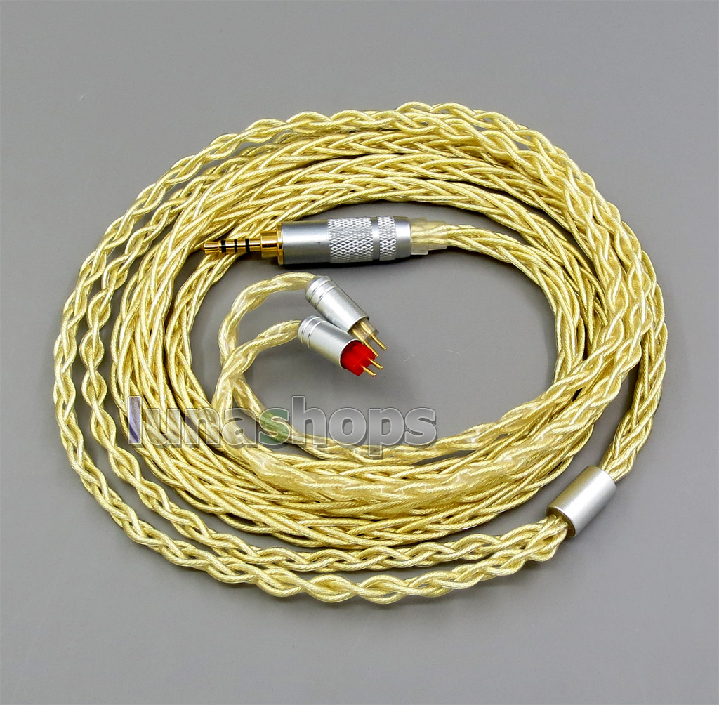 Pure OCC Silver+Golden Plated Earphone Cable For 0.78mm 2pin Westone W4r 1964 Custom 