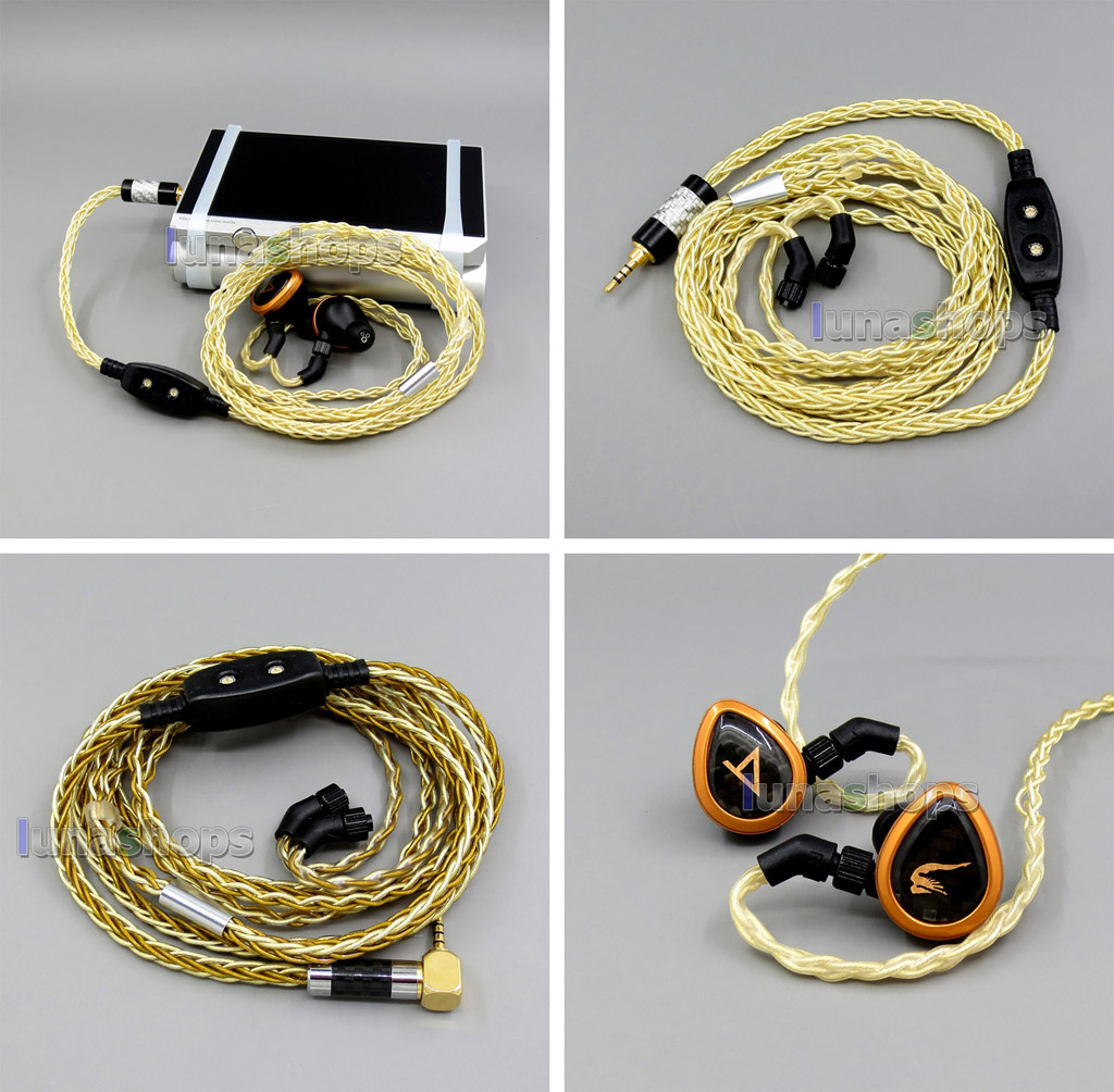 3.5mm 2.5mm 4.4mm Pure Silver+Gold Plated Mixed Headphone Cable For AKR03 Roxxane JH24 Layla Angie AK70 AK380 KANN