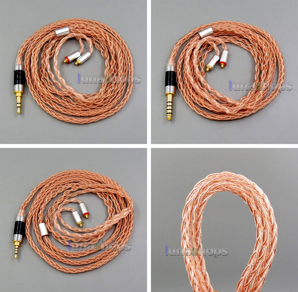 8 core 2.5mm 3.5mm 4.4mm Balanced MMCX  Pure OCC Copper Earphone Cable For SE535 SE846 Se215 Custom 5 12 BA