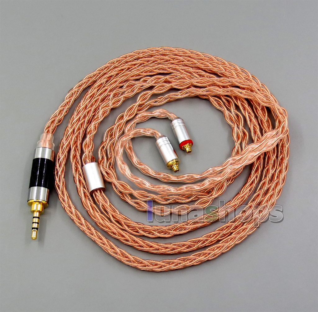 8 core 2.5mm 3.5mm 4.4mm Balanced MMCX  Pure OCC Copper Earphone Cable For SE535 SE846 Se215 Custom 5 12 BA