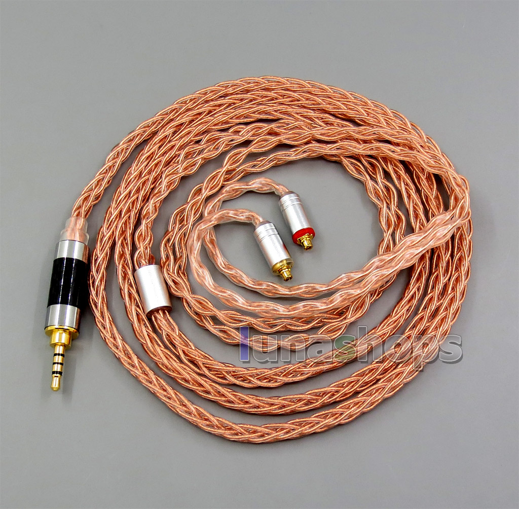 8 core 2.5mm 3.5mm 4.4mm Balanced MMCX Pure OCC Copper Earphone Cable For SE535 SE846 Se215 Custom 5 12 BA