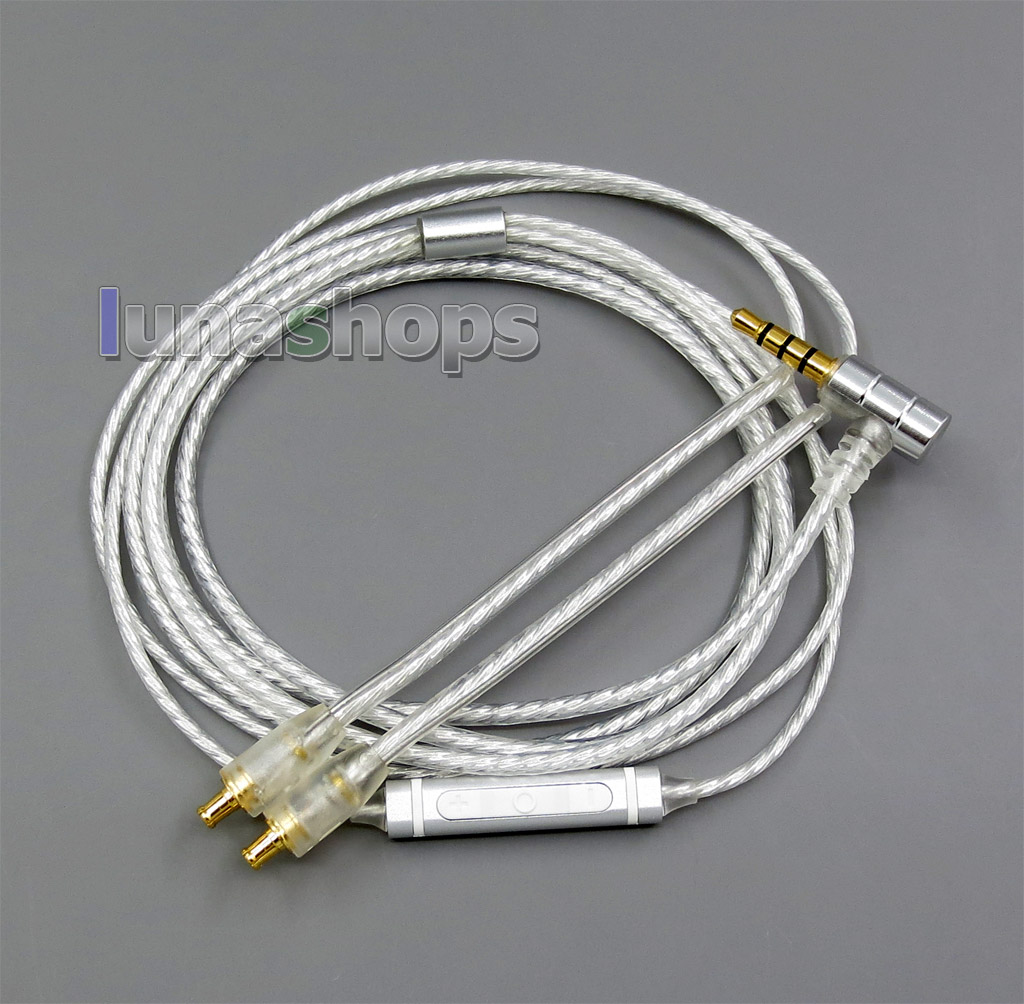 Shielding Mic Remote Pure Silver Plated Earphone Cable For Audio-Technica ATH-LS50 E40 50 HDC313A CKR90 CKS1100 A2DC