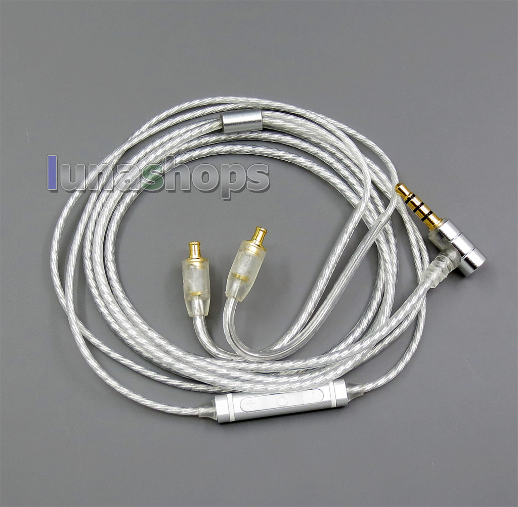 Shielding Mic Remote Pure Silver Plated Earphone Cable For Audio-Technica ATH-LS50 E40 50 HDC313A CKR90 CKS1100 A2DC