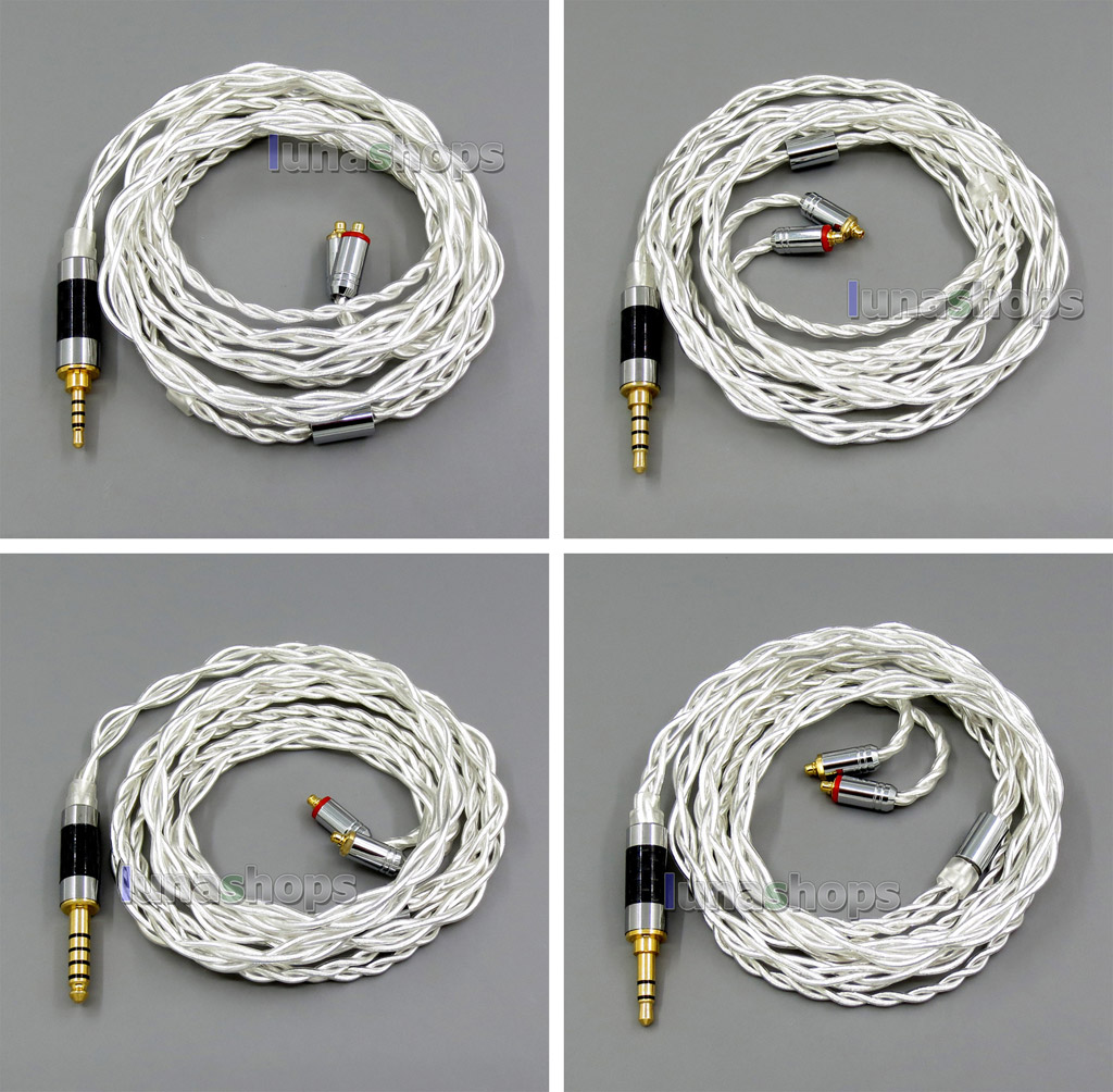 4 Cores Pure Silver Shielding Earphone Cable For MMCX Plug Shure se535 se846 se215 Earphone cable