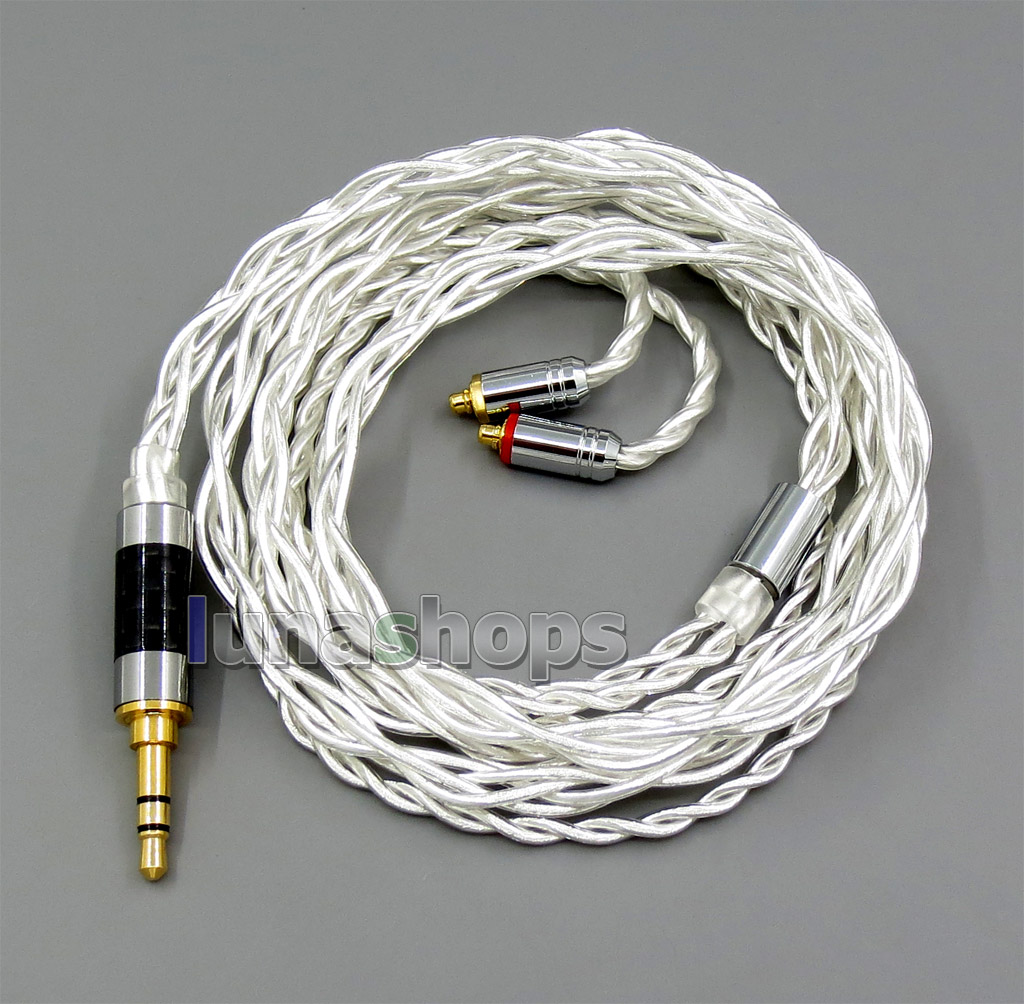 4 Cores Pure Silver Shielding Earphone Cable For MMCX Plug Shure se535 se846 se215 Earphone cable