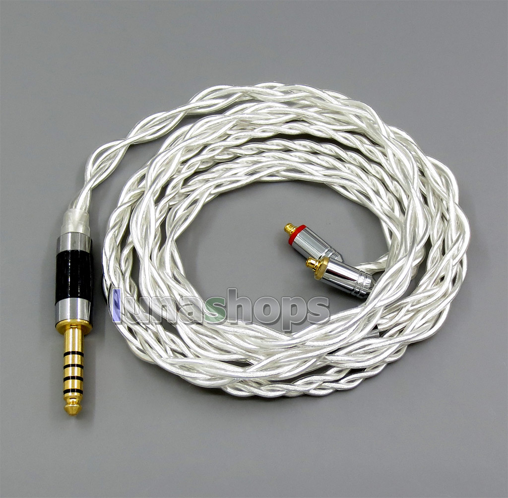 4 Cores Pure Silver Shielding Earphone Cable For MMCX Plug Shure se535 se846 se215 Earphone cable