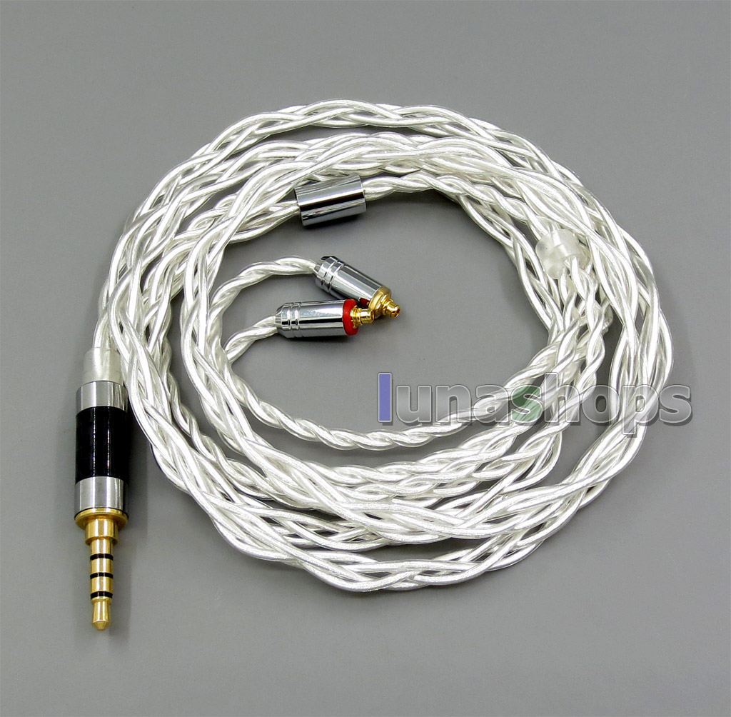 4 Cores Pure Silver Shielding Earphone Cable For MMCX Plug Shure se535 se846 se215 Earphone cable