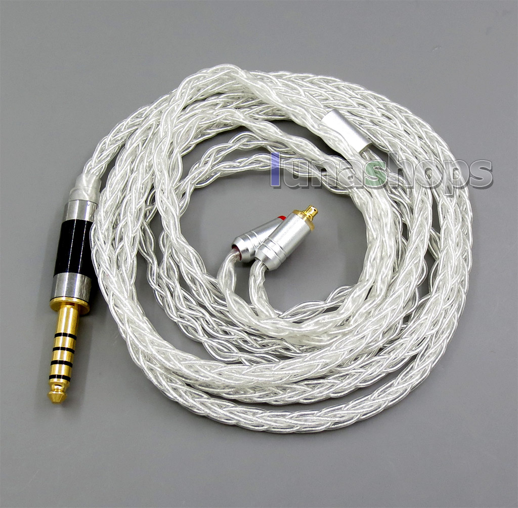 8 core 2.5mm 3.5mm 4.4mm Balanced MMCX  Pure Silver Plated OCC Earphone Cable For SE535 SE846 Se215 Custom 5 BA