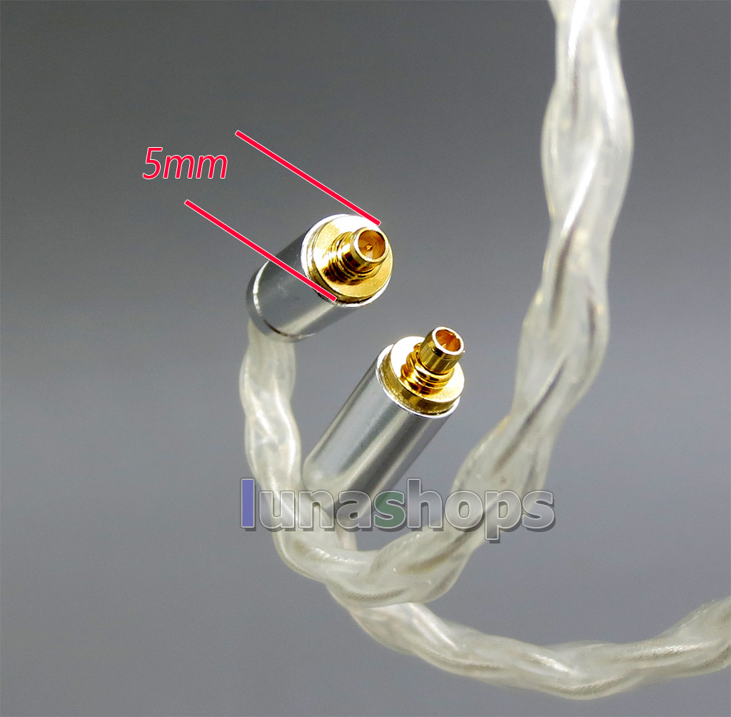 8 cores 99.99% Pure Silver Earphone Cable  For Shure se535 se846 MMCX 5 6 8 10 12 20 BA 