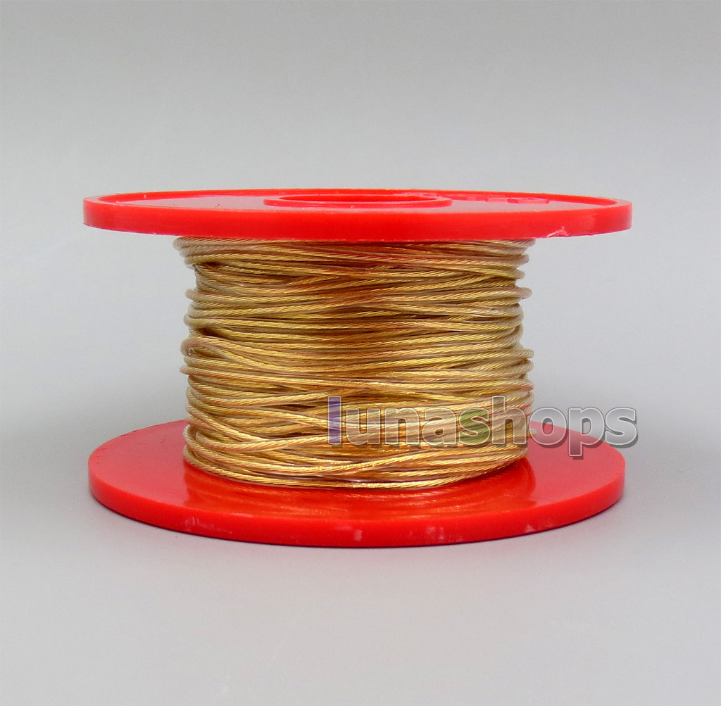 10m 7*0.14mm 99.99% Pure Silver + Gold Plated Earphone DIY Custom Cable (Not  ) Diameter OD:1.2mm
