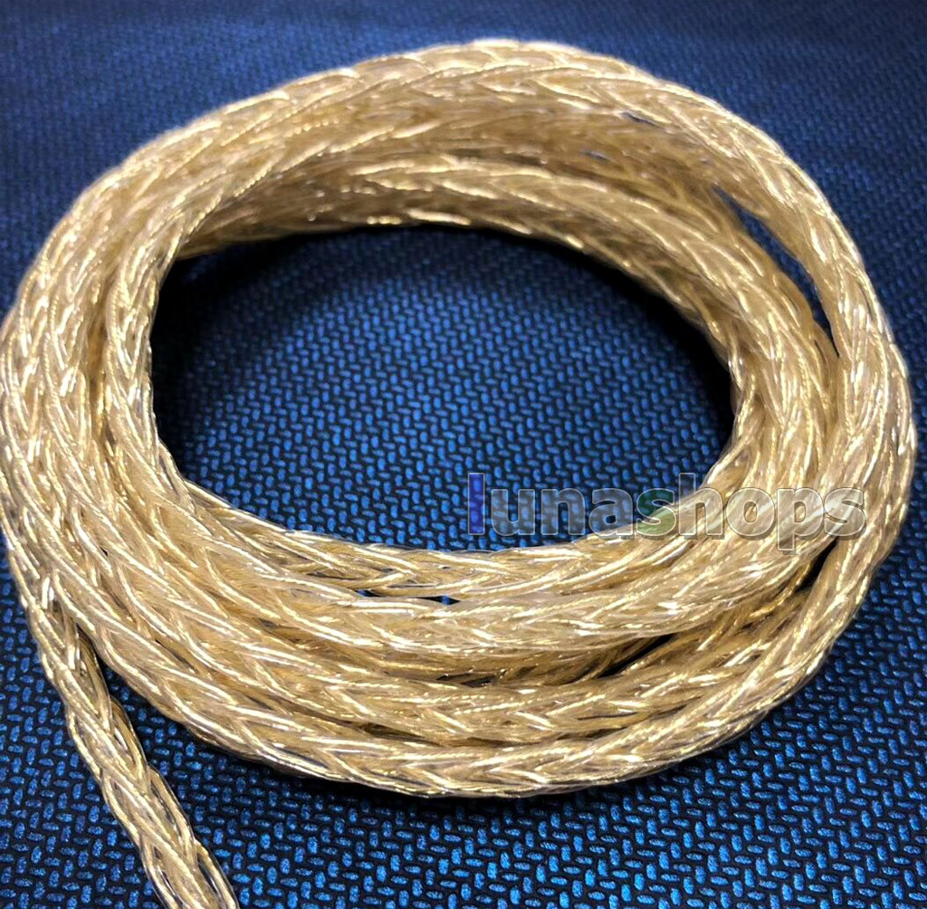 8*(7*0.14mm) 8 Cores 99.99% Pure Silver + Gold Plated Earphone DIY Custom Cable (Not  )8*1.15mm OD:4mm