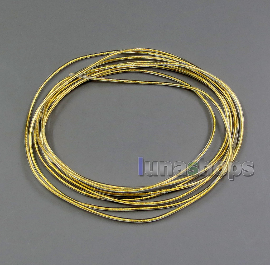 10m 8*(7*0.14mm) 99.99% Pure Silver + Gold Plated Earphone DIY Custom Cable (Not  )8*1.15mm OD:4mm