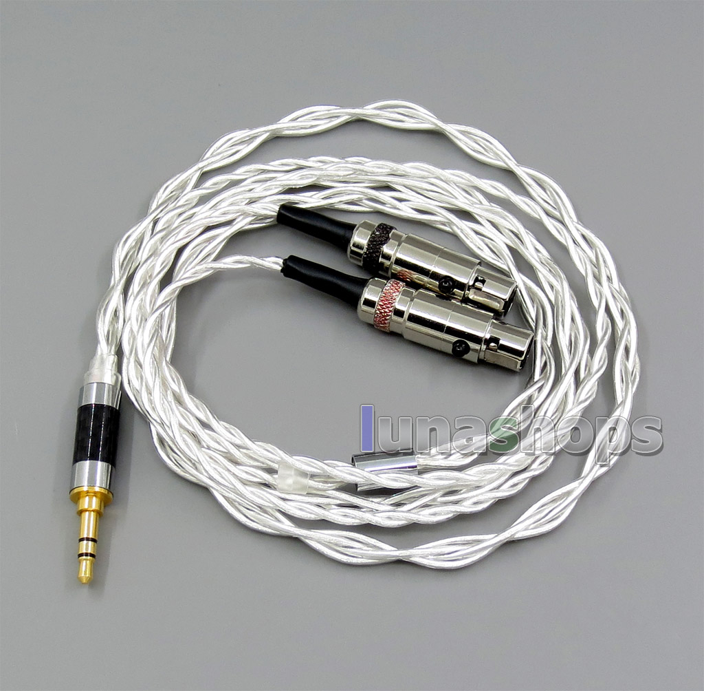2.5mm 3.5mm 4.4mm 4 Cores Pure Silver Shielding Headphone Cable For Audeze LCD-3 LCD3 LCD-2 LCD2