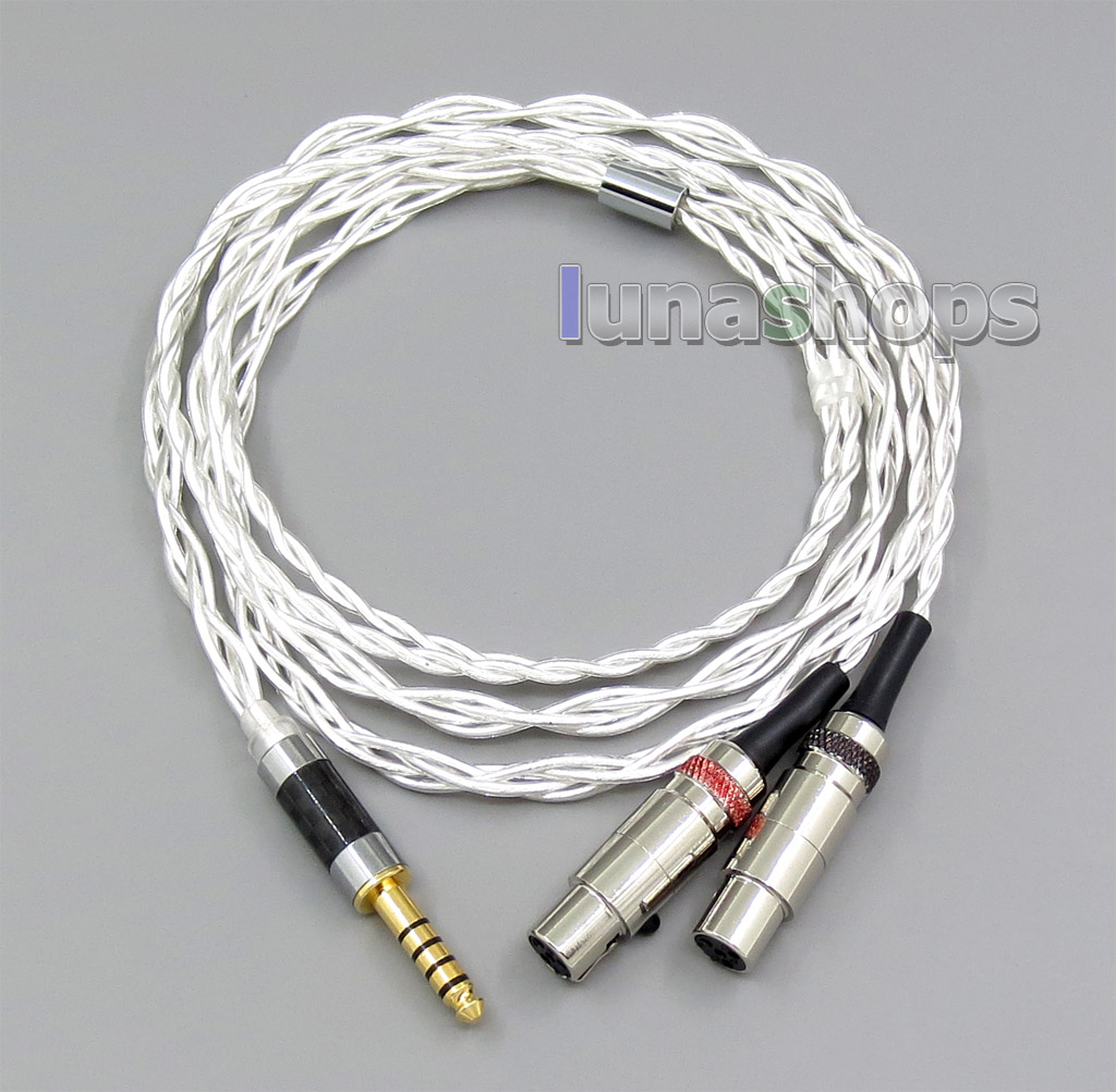2.5mm 3.5mm 4.4mm 4 Cores Pure Silver Shielding Headphone Cable For Audeze LCD-3 LCD3 LCD-2 LCD2