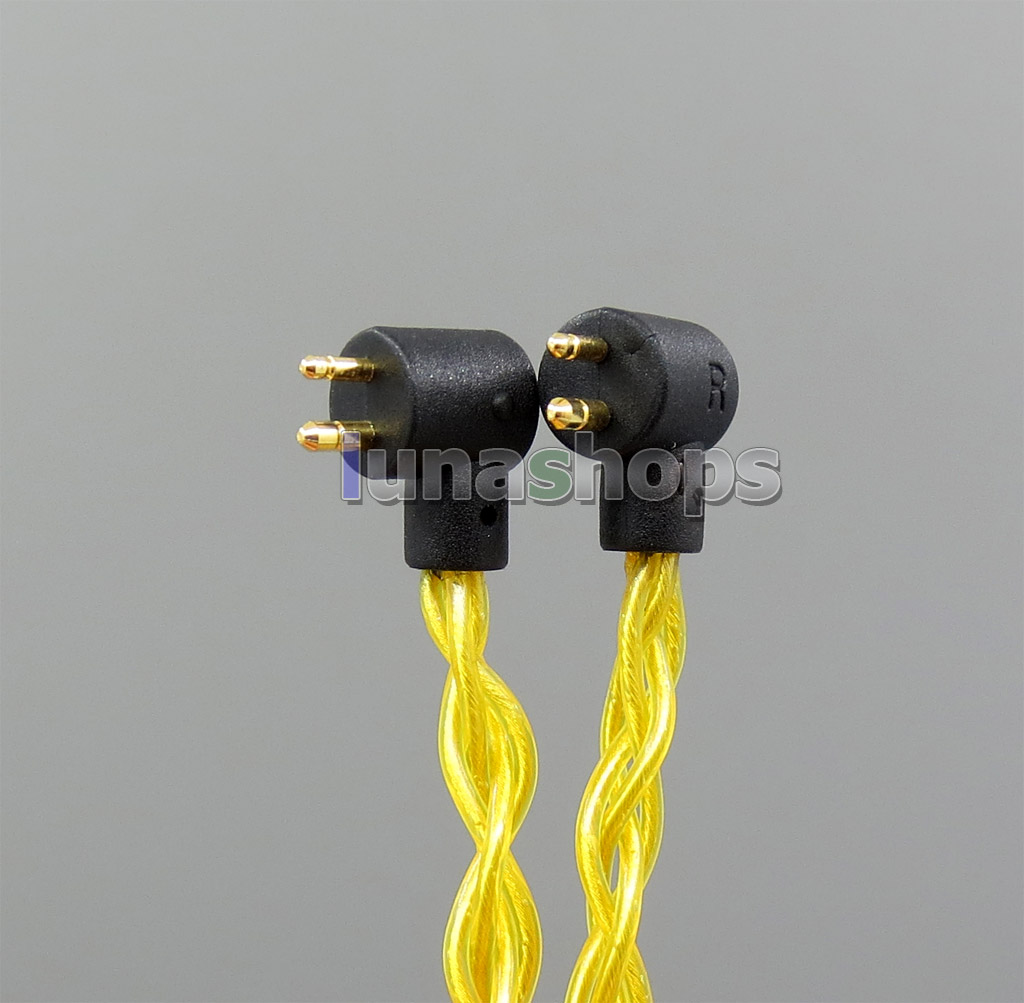Gold 8 core 2.5mm 3.5mm 4.4mm Balanced MMCX Pure Silver Plated Earphone Cable For Etymotic ER4B ER4PT ER4S ER6I ER4