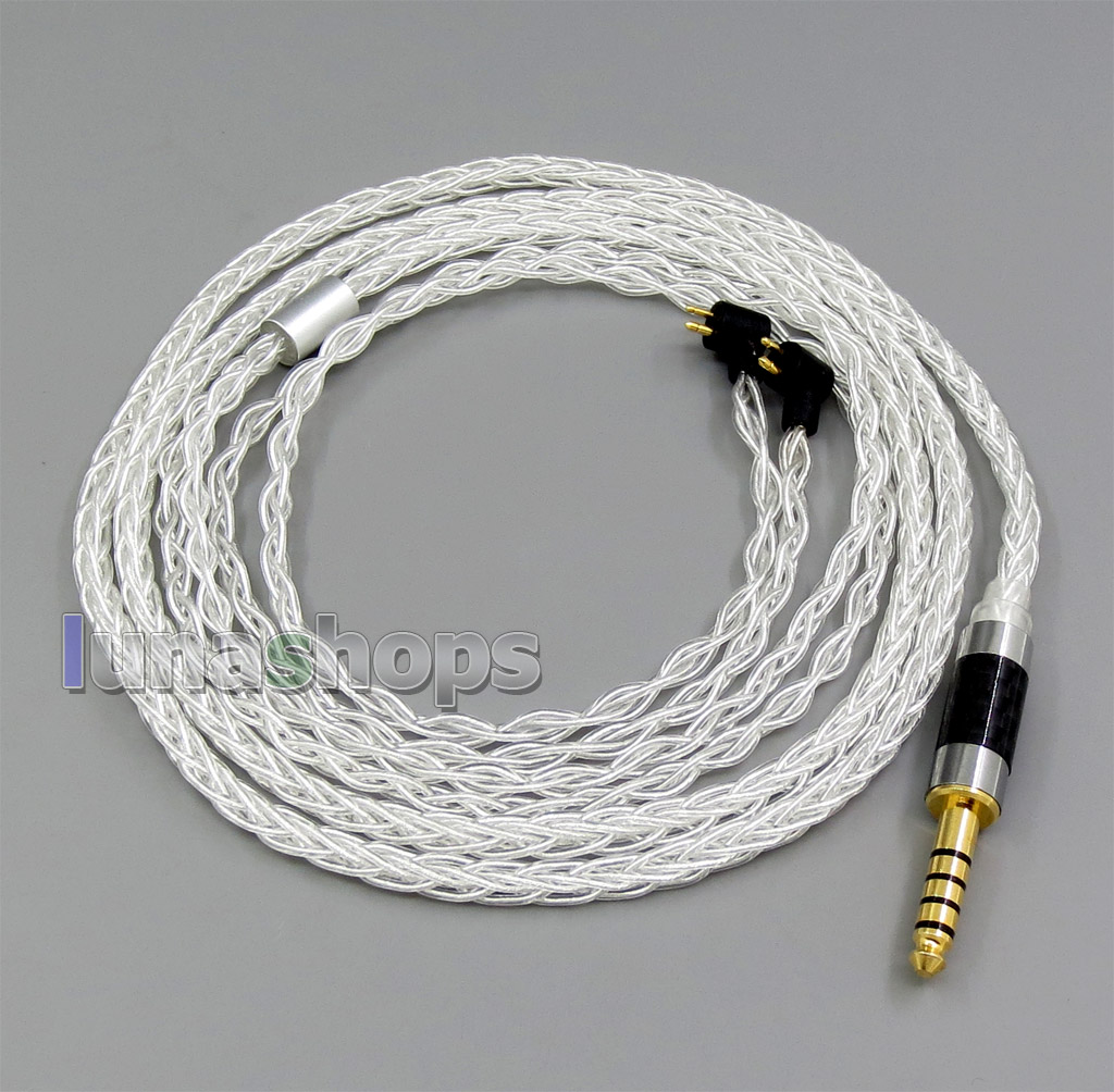8 core 2.5mm 3.5mm 4.4mm Pure Silver Plated OCC Earphone Cable For Etymotic ER4B ER4PT ER4S ER6I ER4