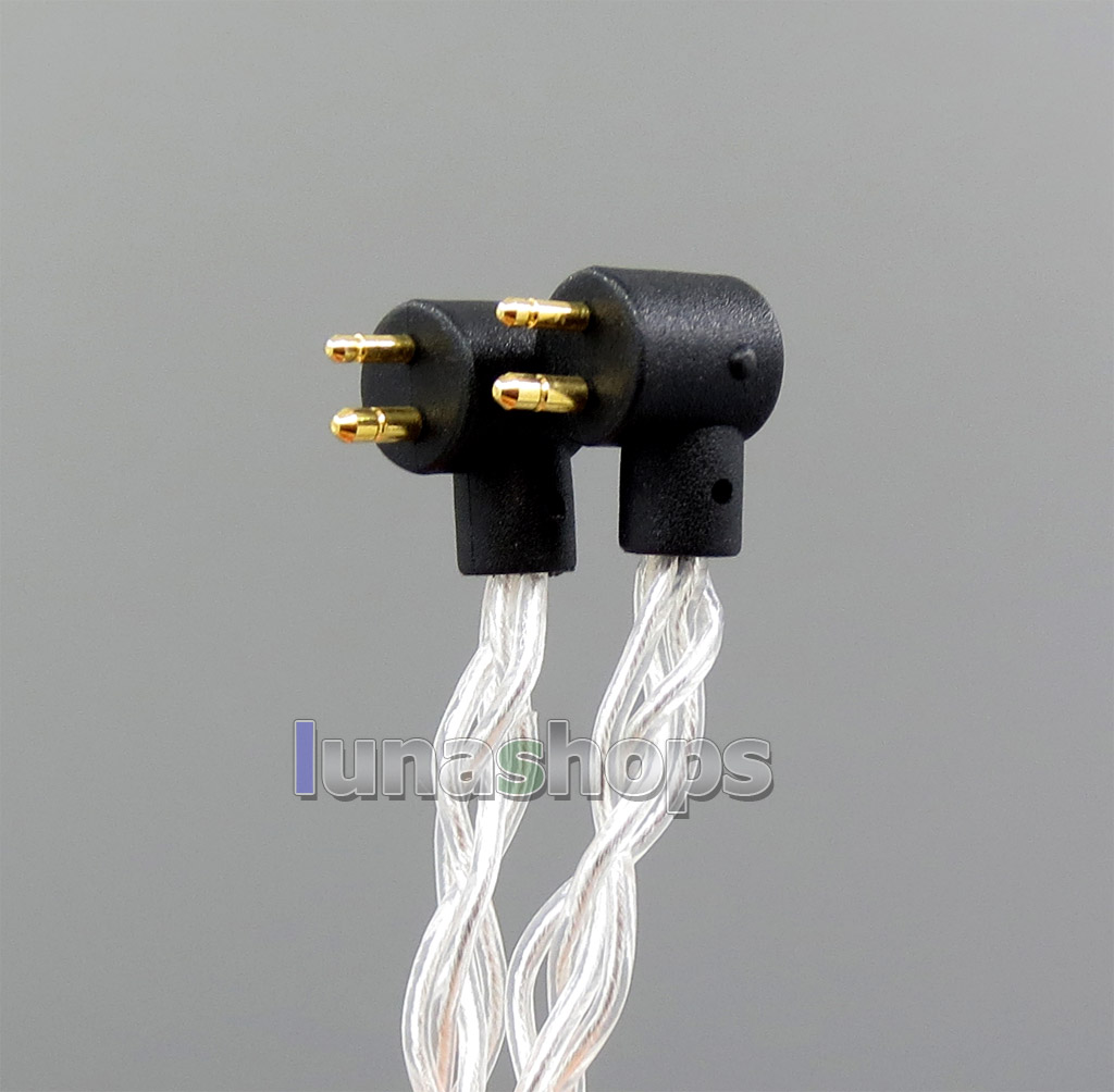 8 core 2.5mm 3.5mm 4.4mm Pure Silver Plated OCC Earphone Cable For Etymotic ER4B ER4PT ER4S ER6I ER4