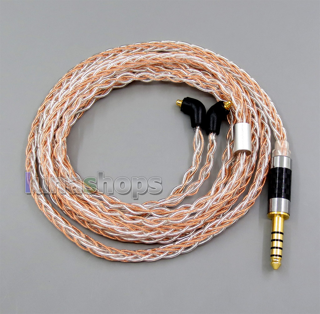 3.5mm 2.5mm 4.4mm TRRS Re-Zero Balanced 8 Core OCC Silver Mixed Earphone Cable For Etymotic ER4 XR SR ER4SR ER4XR