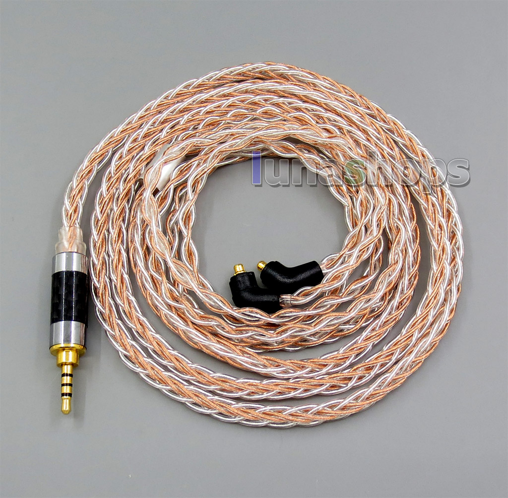 3.5mm 2.5mm 4.4mm TRRS Re-Zero Balanced 8 Core OCC Silver Mixed Earphone Cable For Etymotic ER4 XR SR ER4SR ER4XR