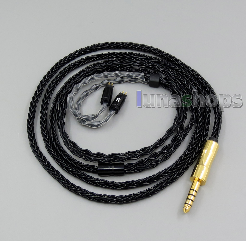 Black 8 core 2.5mm 3.5mm 4.4mm Balanced 0.78mm 2Pin Pure OCC silver Plated Earphone Cable For W4r KZ UM3x 1964 Custom BA