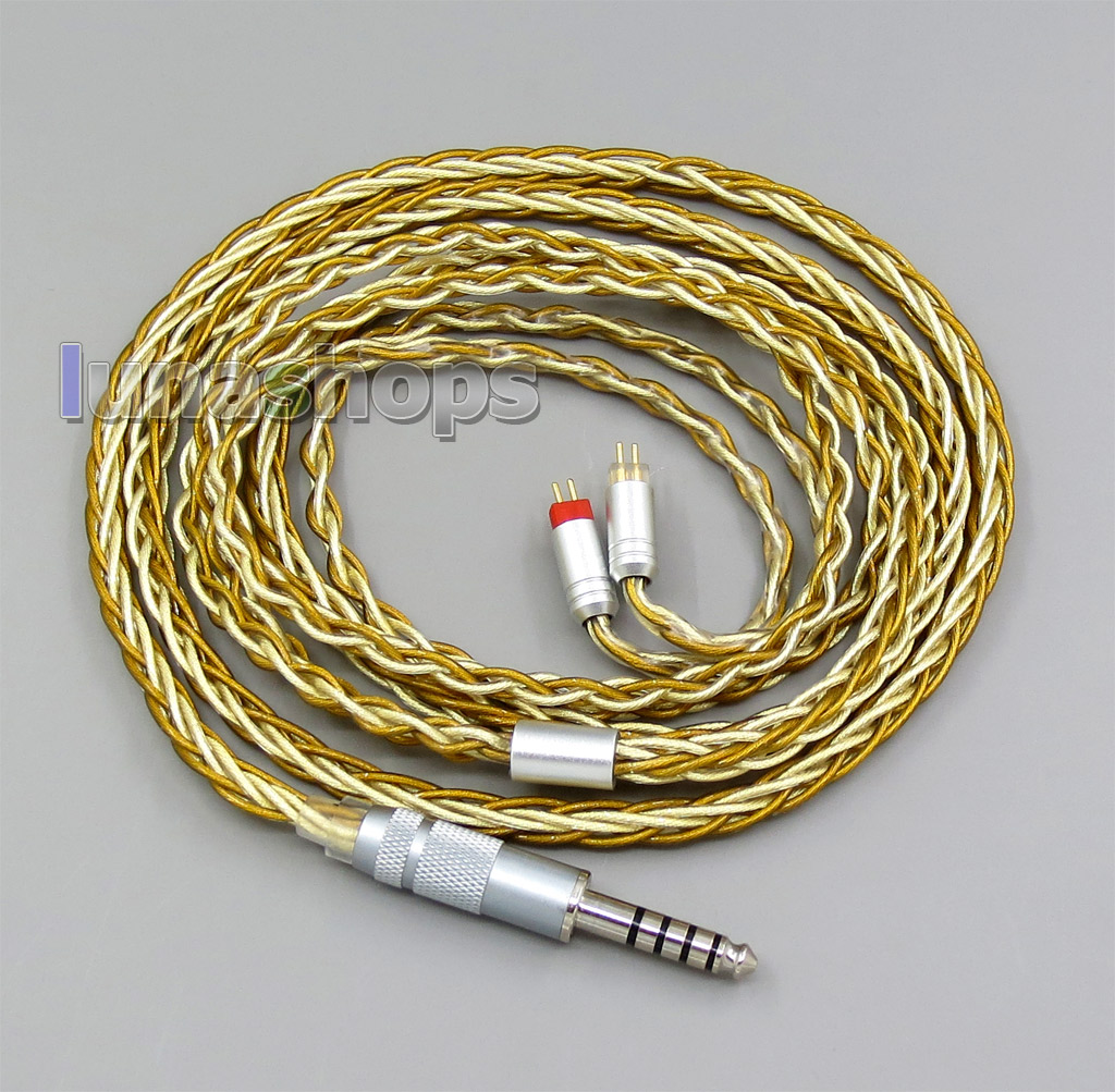 Pure OCC Silver+Golden Plated Earphone Cable For 0.78mm 2pin Westone W4r 1964 Custom 