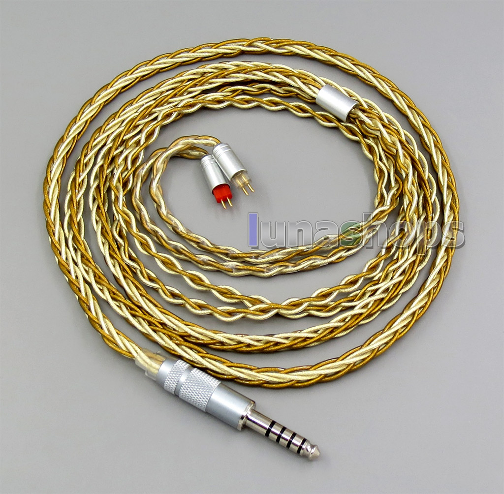 Pure OCC Silver+Golden Plated Earphone Cable For 0.78mm 2pin Westone W4r 1964 Custom 