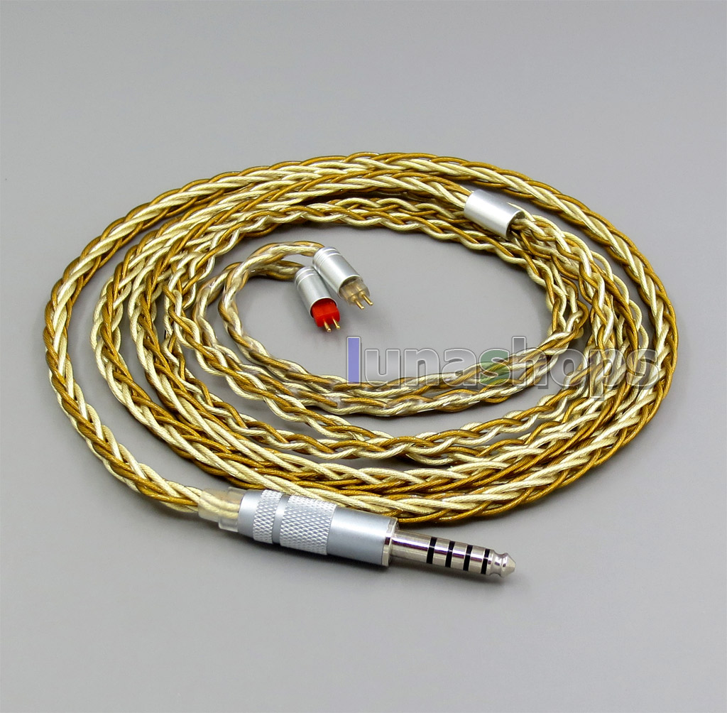 Pure OCC Silver+Golden Plated Earphone Cable For 0.78mm 2pin Westone W4r 1964 Custom 
